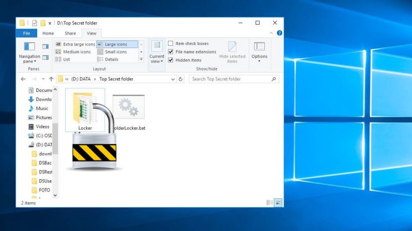 add password to folder in windows 10